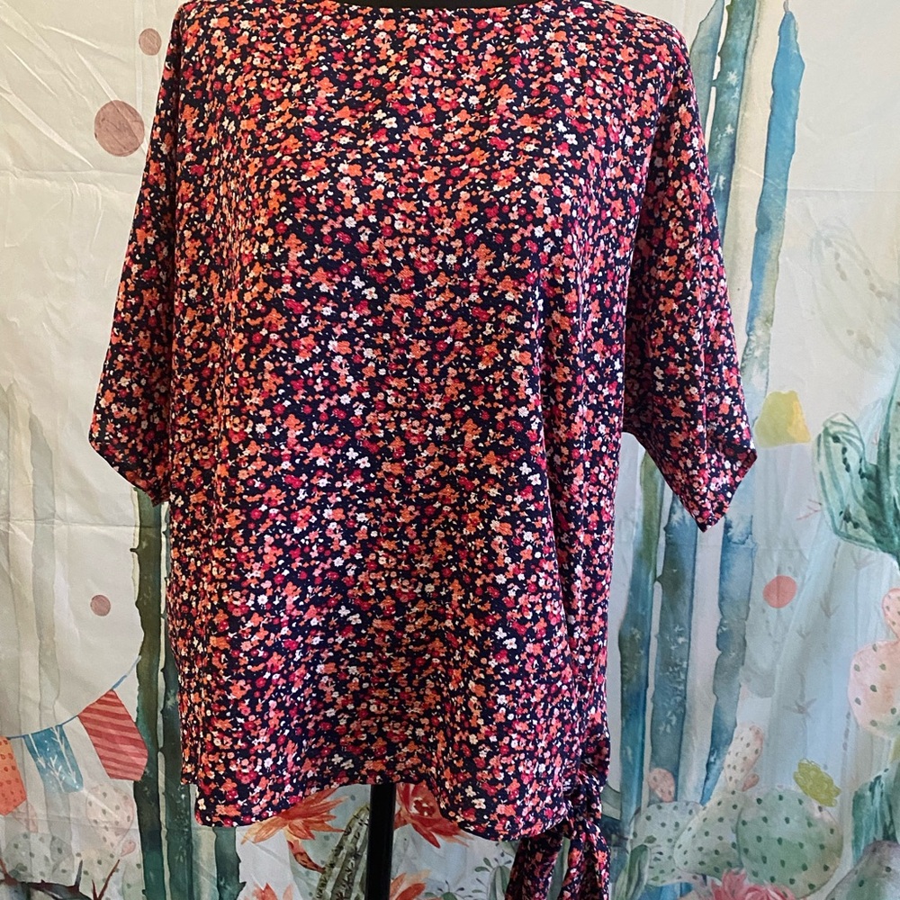 Michael Kors Floral Blouse - Red and Pink large